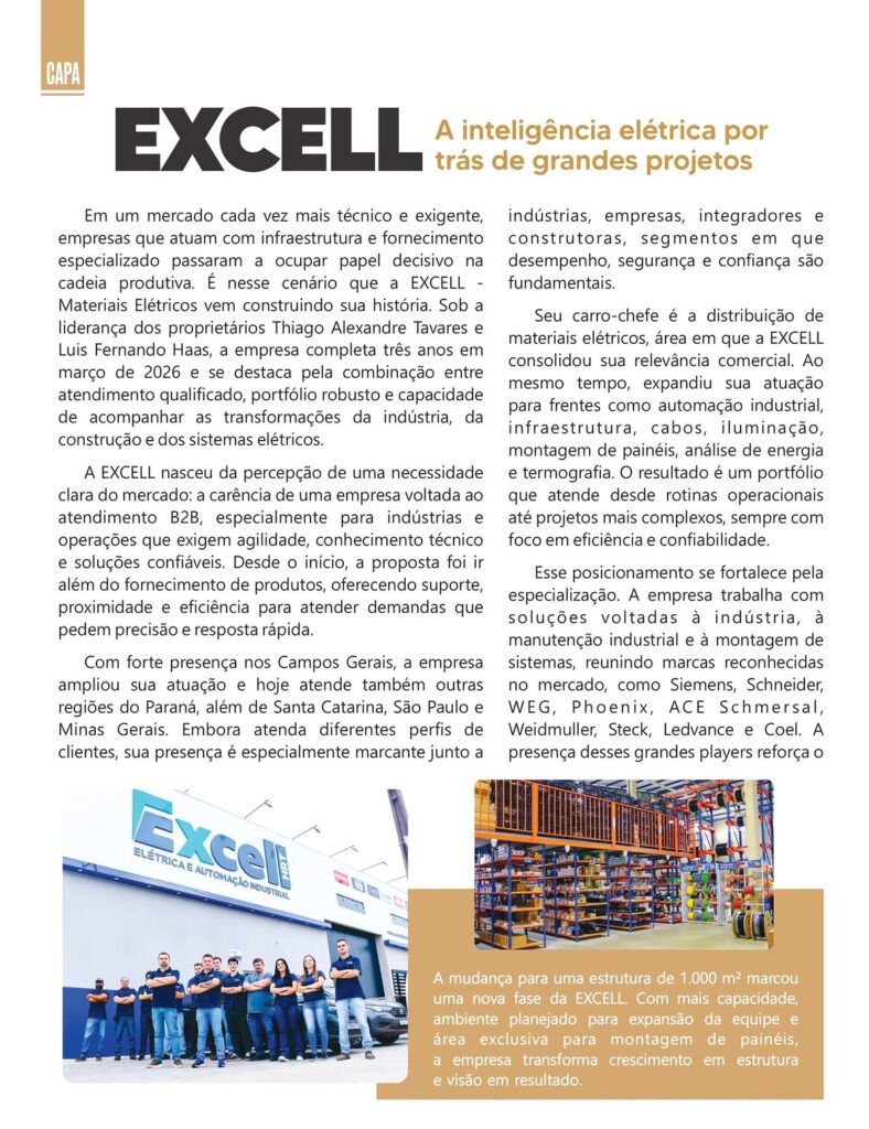 Excell Materiais Elétricos na capa da Revista COBOGÓ